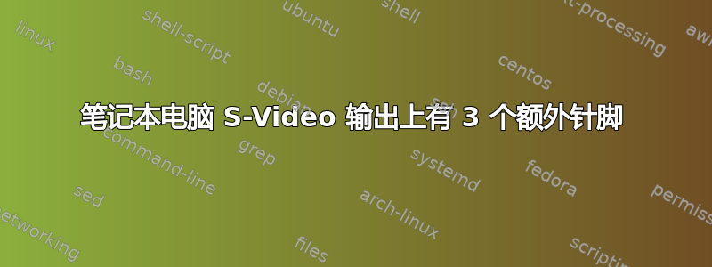 笔记本电脑 S-Video 输出上有 3 个额外针脚