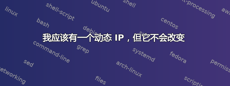 我应该有一个动态 IP，但它不会改变