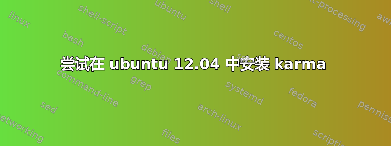 尝试在 ubuntu 12.04 中安装 karma