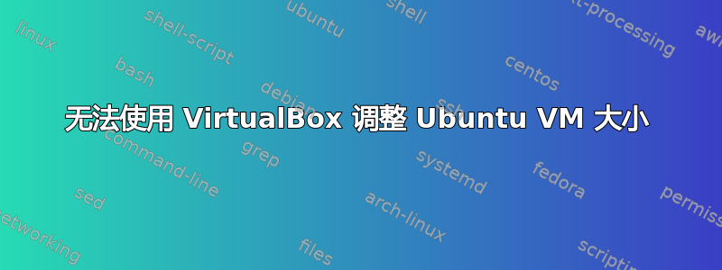 无法使用 VirtualBox 调整 Ubuntu VM 大小