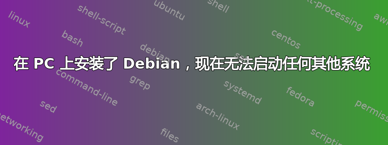 在 PC 上安装了 Debian，现在无法启动任何其他系统