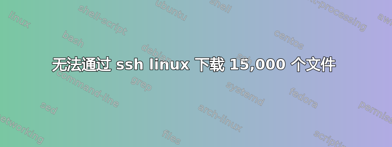 无法通过 ssh linux 下载 15,000 个文件