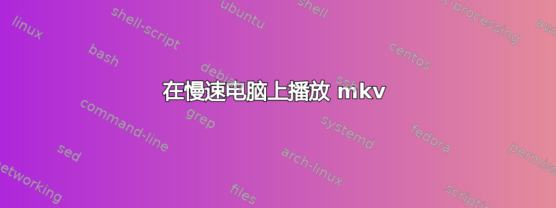 在慢速电脑上播放 mkv