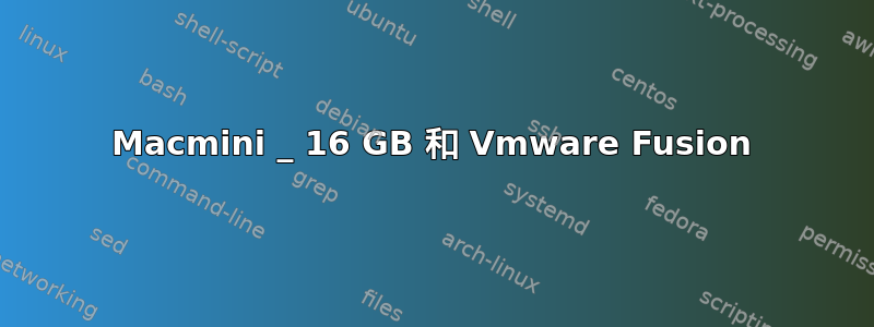 Macmini _ 16 GB 和 Vmware Fusion