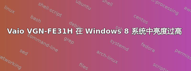 Vaio VGN-FE31H 在 Windows 8 系统中亮度过高