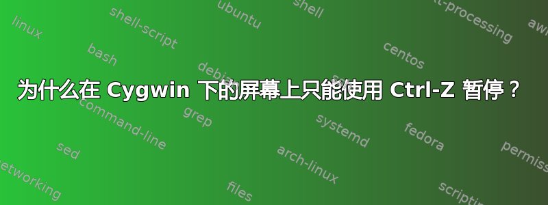 为什么在 Cygwin 下的屏幕上只能使用 Ctrl-Z 暂停？