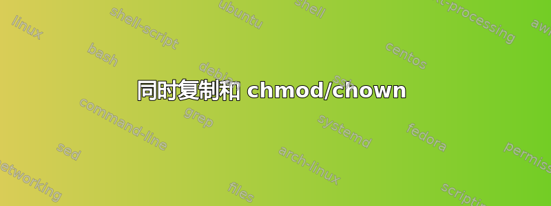 同时复制和 chmod/chown