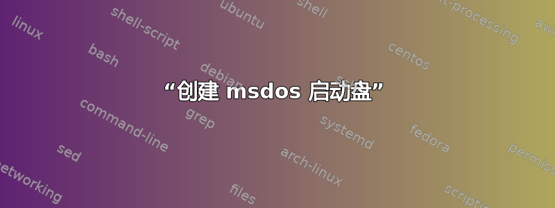 “创建 msdos 启动盘”