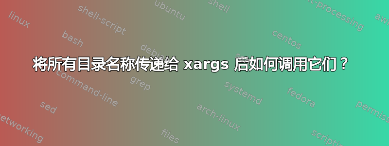 将所有目录名称传递给 xargs 后如何调用它们？