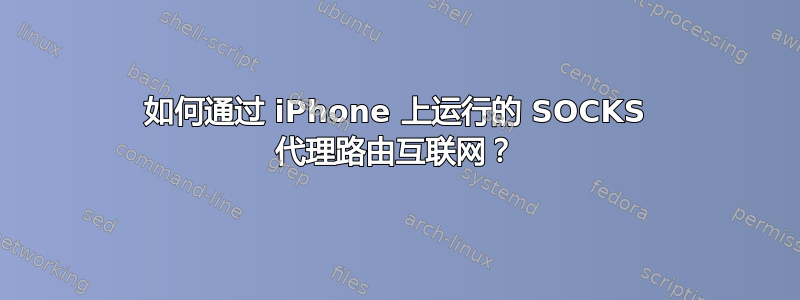 如何通过 iPhone 上运行的 SOCKS 代理路由互联网？