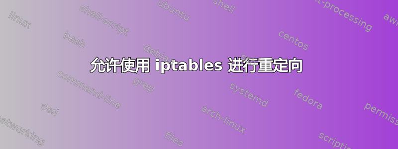 允许使用 iptables 进行重定向