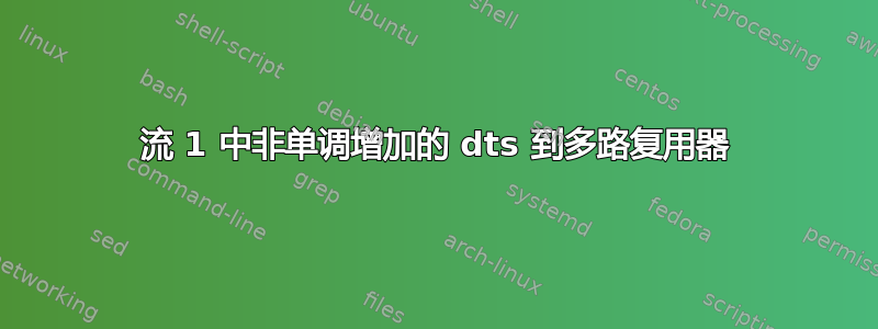 流 1 中非单调增加的 dts 到多路复用器