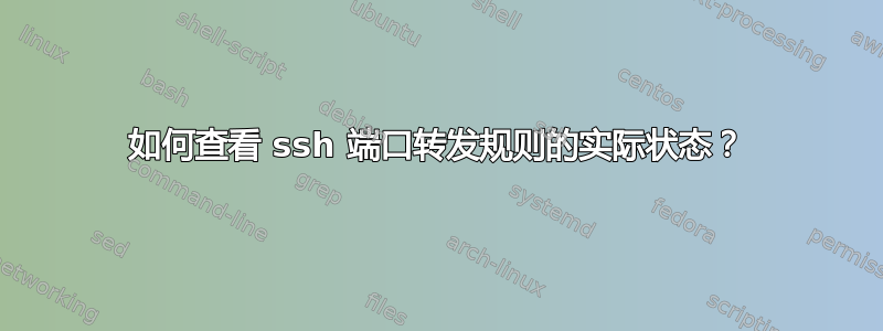 如何查看 ssh 端口转发规则的实际状态？