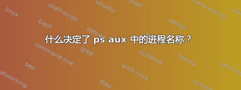 什么决定了 ps aux 中的进程名称？