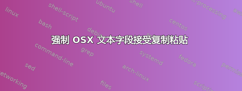 强制 OSX 文本字段接受复制粘贴