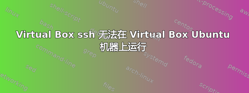 Virtual Box ssh 无法在 Virtual Box Ubuntu 机器上运行