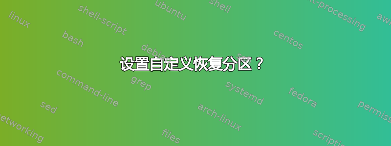 设置自定义恢复分区？