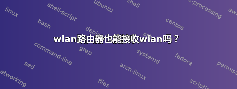 wlan路由器也能接收wlan吗？