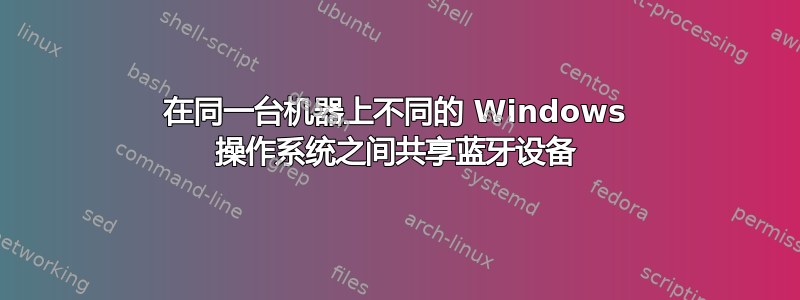 在同一台机器上不同的 Windows 操作系统之间共享蓝牙设备