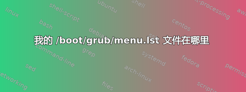 我的 /boot/grub/menu.lst 文件在哪里