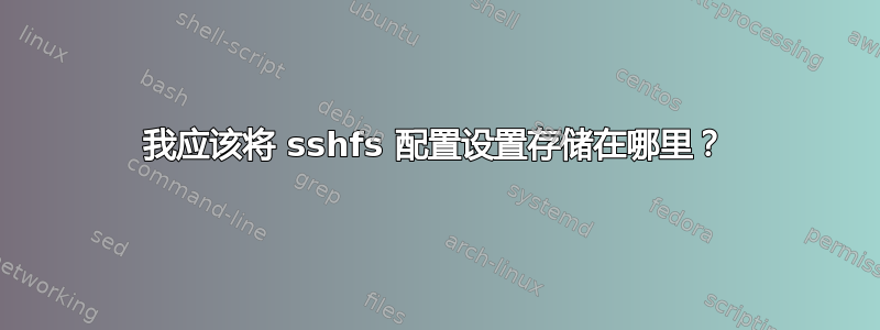 我应该将 sshfs 配置设置存储在哪里？