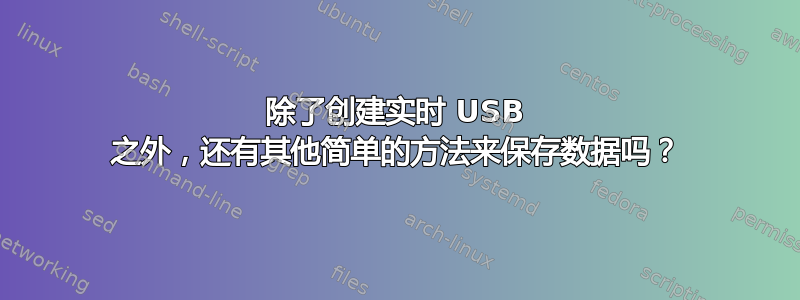 除了创建实时 USB 之外，还有其他简单的方法来保存数据吗？