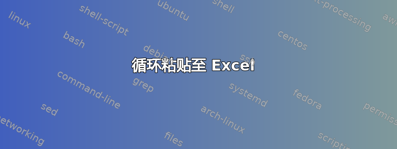 循环粘贴至 Excel 