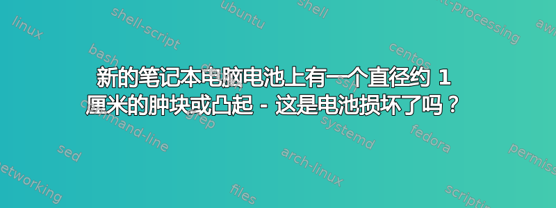 新的笔记本电脑电池上有一个直径约 1 厘米的肿块或凸起 - 这是电池损坏了吗？