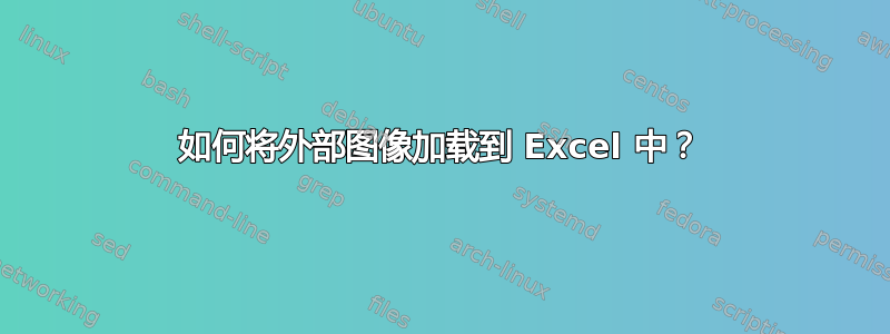 如何将外部图像加载到 Excel 中？