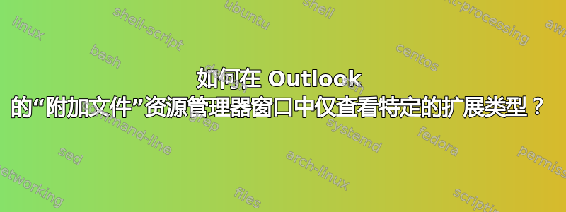 如何在 Outlook 的“附加文件”资源管理器窗口中仅查看特定的扩展类型？