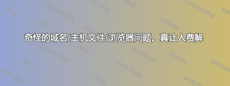 奇怪的域名/主机文件/浏览器问题。真让人费解