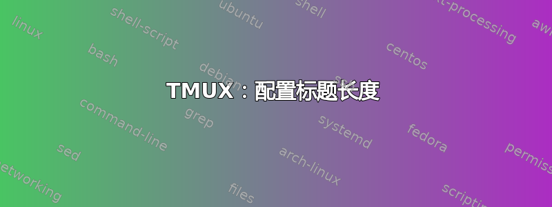 TMUX：配置标题长度