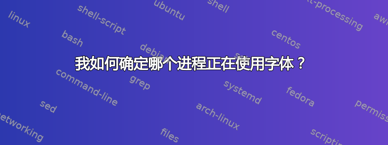 我如何确定哪个进程正在使用字体？