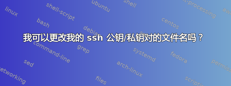 我可以更改我的 ssh 公钥/私钥对的文件名吗？