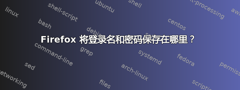 Firefox 将登录名和密码保存在哪里？