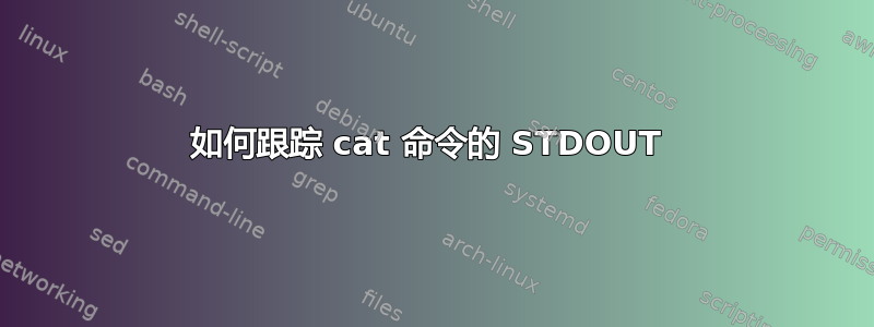 如何跟踪 cat 命令的 STDOUT 