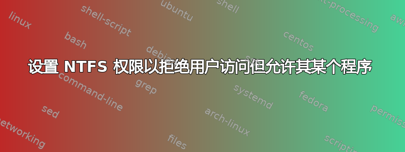 设置 NTFS 权限以拒绝用户访问但允许其某个程序