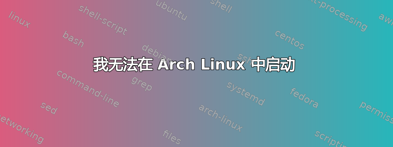 我无法在 Arch Linux 中启动