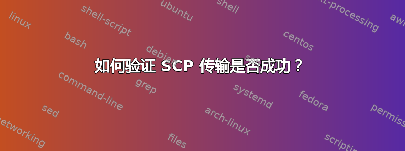 如何验证 SCP 传输是否成功？