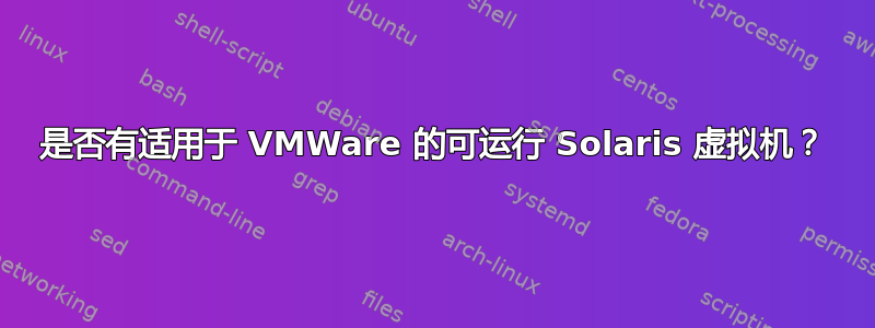 是否有适用于 VMWare 的可运行 Solaris 虚拟机？