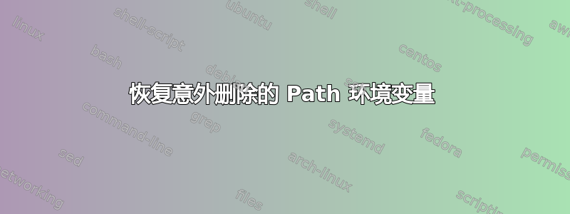 恢复意外删除的 Path 环境变量