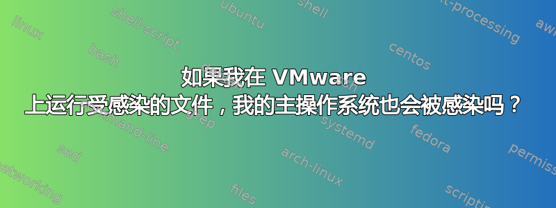 如果我在 VMware 上运行受感染的文件，我的主操作系统也会被感染吗？