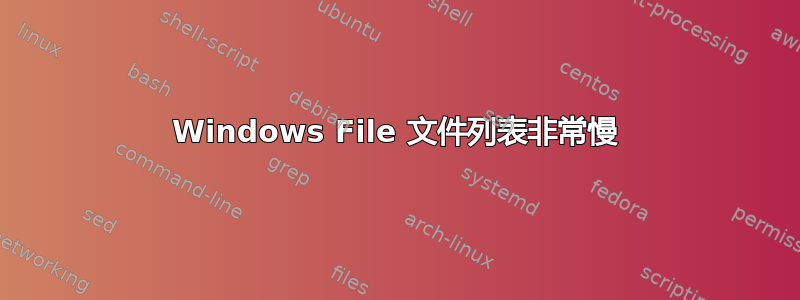 Windows File 文件列表非常慢