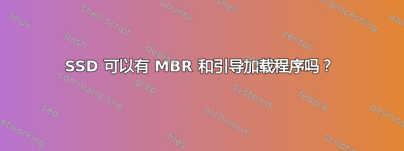 SSD 可以有 MBR 和引导加载程序吗？