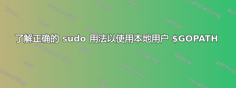 了解正确的 sudo 用法以使用本地用户 $GOPATH