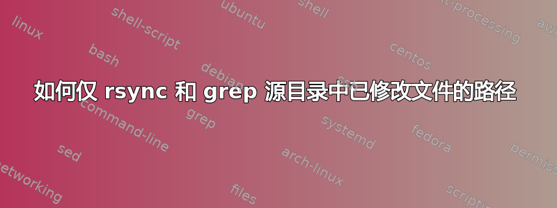 如何仅 rsync 和 grep 源目录中已修改文件的路径