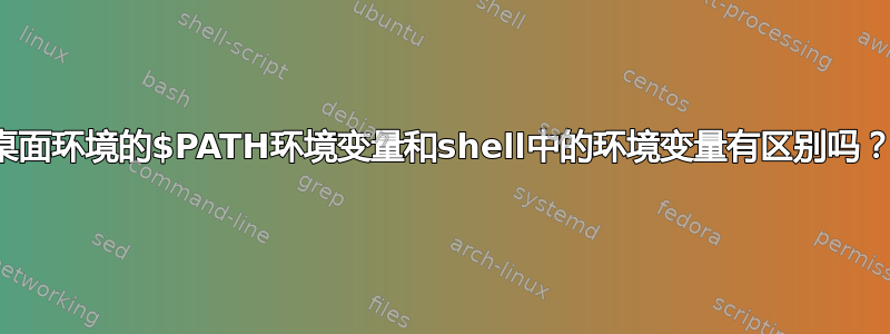 桌面环境的$PATH环境变量和shell中的环境变量有区别吗？