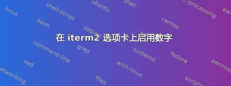 在 iterm2 选项卡上启用数字