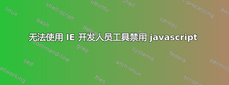 无法使用 IE 开发人员工具禁用 javascript