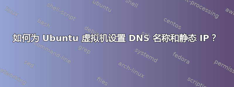 如何为 Ubuntu 虚拟机设置 DNS 名称和静态 IP？